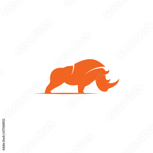 Rhino animal logo design template