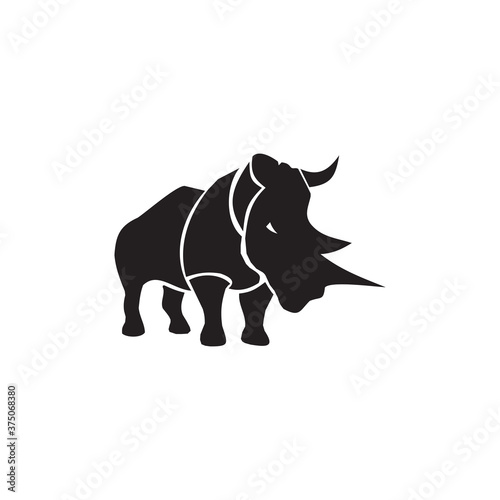 Rhino animal logo design template