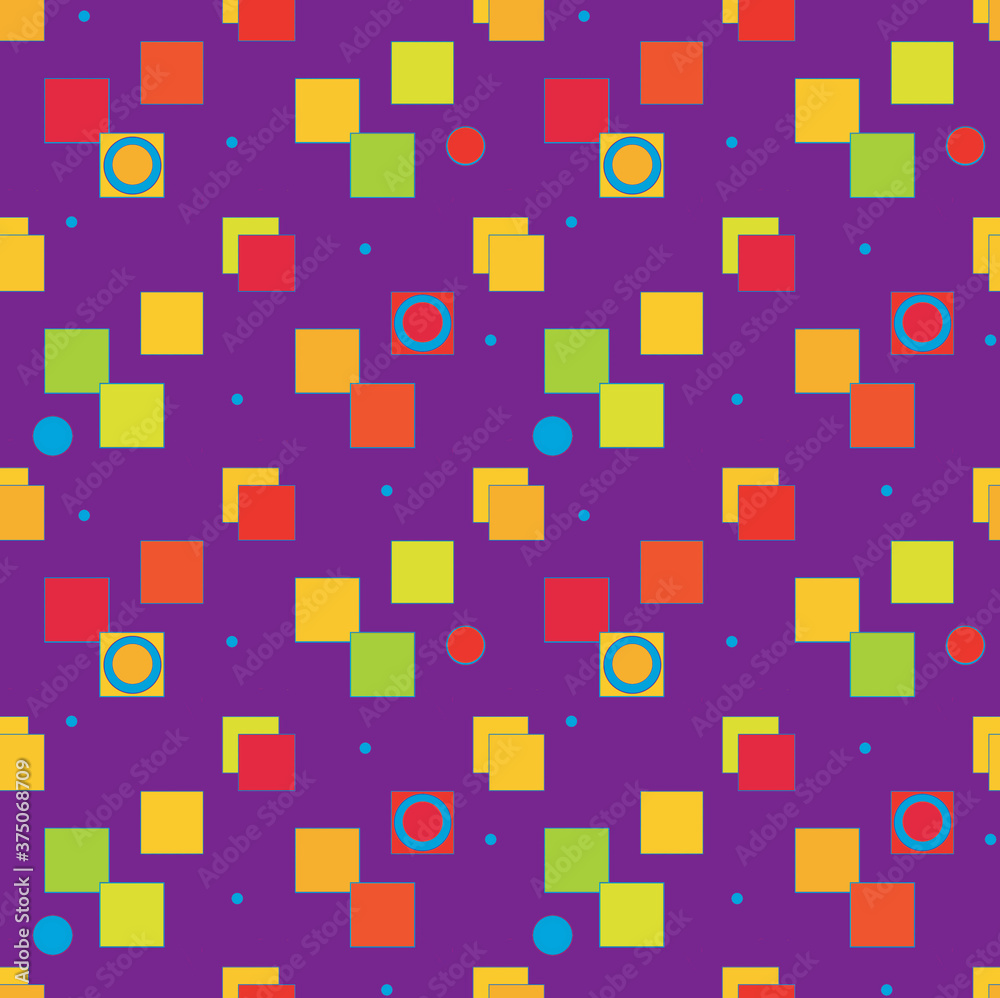 Seamless pattern with different squares is used for wrapping paper, wallpaper, prints, textiles. Seamless pattern with different squares is used for wrapping paper, wallpaper, prints, textiles.