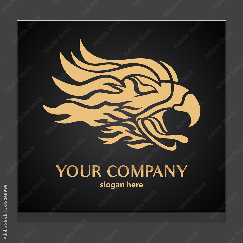 eagle bird elegant set animal logo
