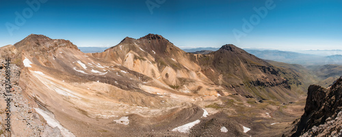 panorama of the mountains in winter