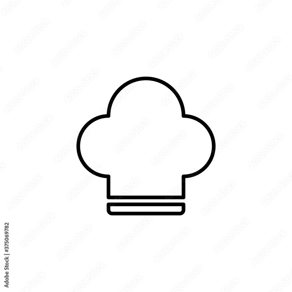 Cooking icon, illustration of chef's hat with a flat line style Cooking icon, illustration of chef's hat with a flat line style