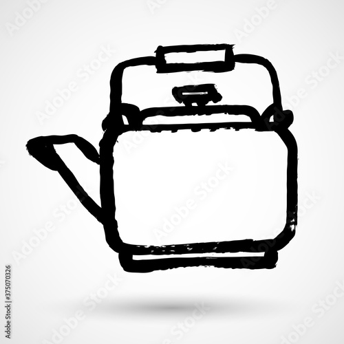 Vintage hand sketched teapot design element