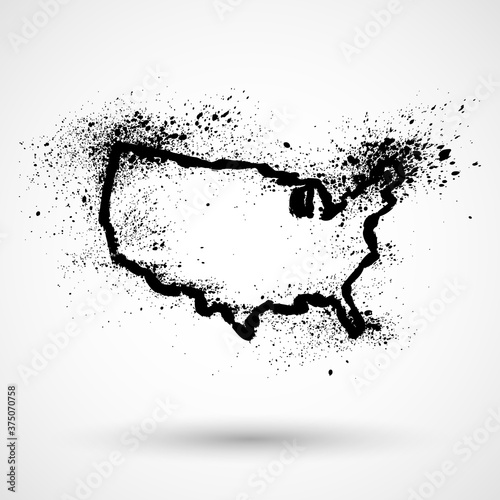 Grunge USA map