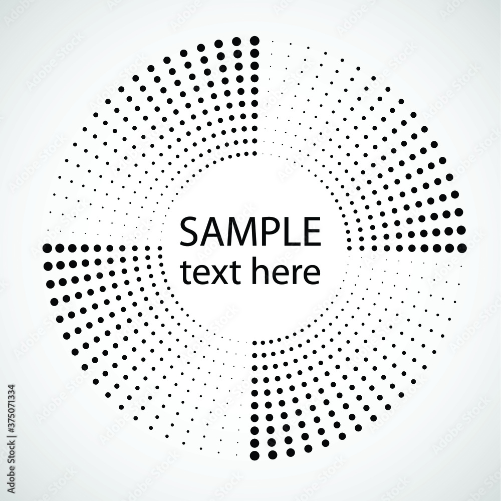 Halftone dots in circle form. round logo . vector dotted frame . design element Halftone dots in circle form. round logo . vector dotted frame . design element