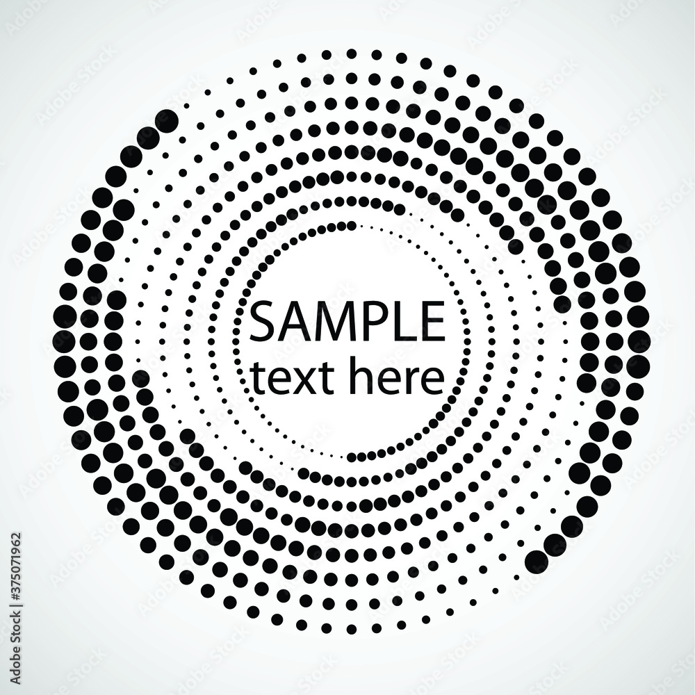 Halftone dots in circle form. round logo . vector dotted frame . design element Halftone dots in circle form. round logo . vector dotted frame . design element