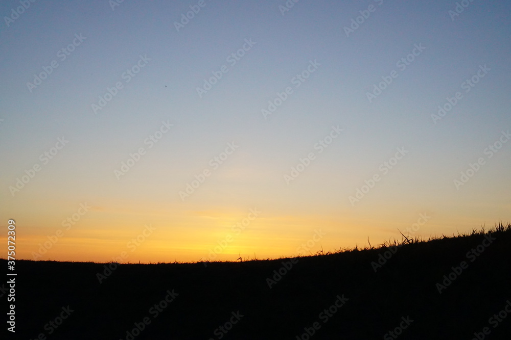 Sunset in nostalgic atmosphere in rural seaside of Japan, Itoigawa, Nigata, Japan Sunset in nostalgic atmosphere in rural seaside of Japan, Itoigawa, Nigata, Japan