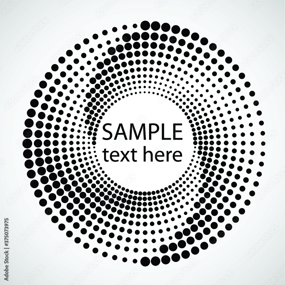 Halftone dots in circle form. round logo . vector dotted frame . design element Halftone dots in circle form. round logo . vector dotted frame . design element