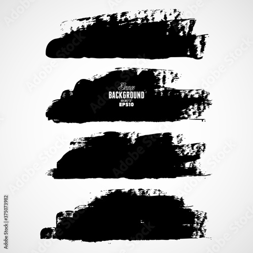Set of three black grunge banners for your design