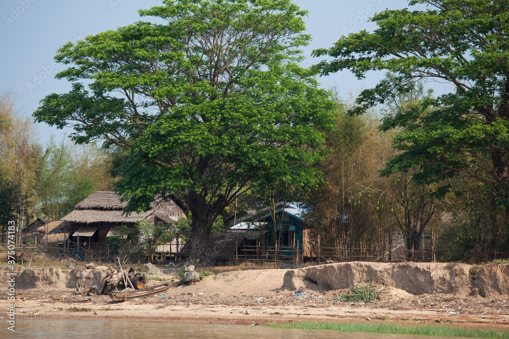 A traditional village hut near yangon,Myanmar. A traditional village hut near yangon,Myanmar.