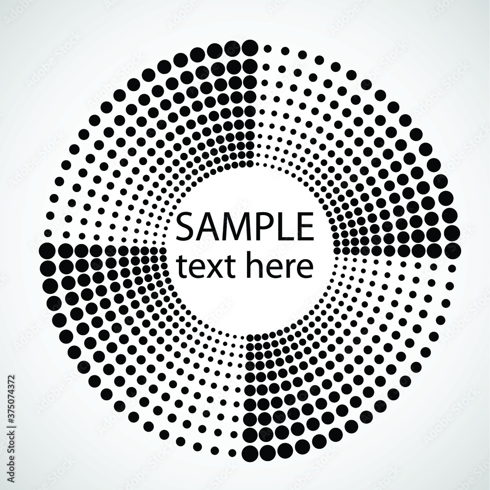 Halftone dots in circle form. round logo . vector dotted frame . design element Halftone dots in circle form. round logo . vector dotted frame . design element