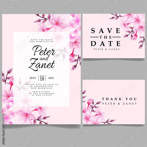beauty floral wedding event invitation card editable template
