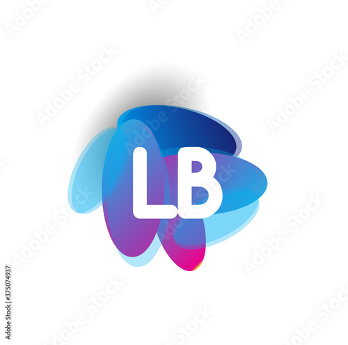 Letter LBlogo with colorful splash background, letter combination logo design for creative industry, web, business and company. photo