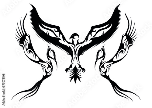 birds wings abstract tattoo sticker symbol