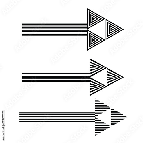 Lines in arrow Form . Vector Illustration .Technology Logo . Design element . Abstract Geometric shape . 