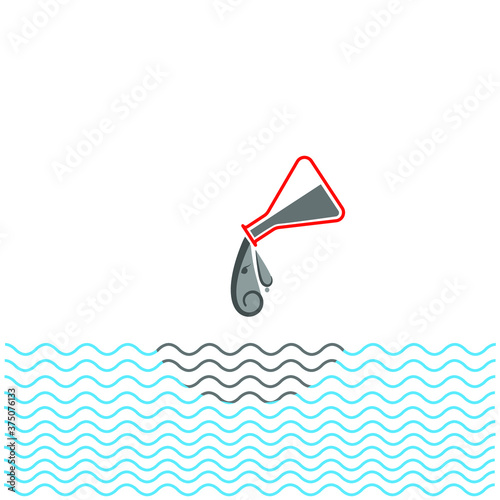 Line drawing and idea base illustration of Lord Ganesha's immersion in Clean water. (Don't immersion Lord Ganesha In Clean Water Because we use chemical color for Ganesha statue). Drops lord Ganesha.