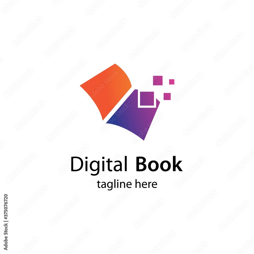 Digital book logo technology vector icon Digital book logo technology vector icon