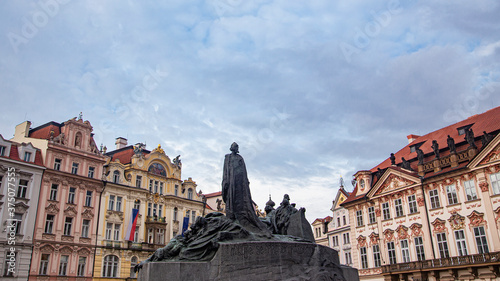 Canvas Print Statue in the Old Town Square