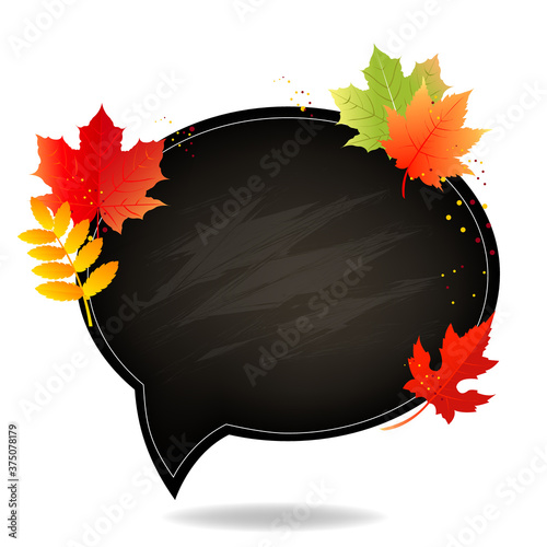 Autumn Poster With School Board With White Background With Gradient Mesh, Vector Illustration