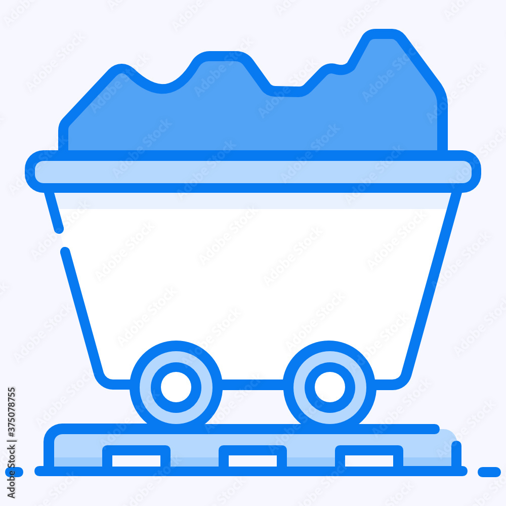 
Vector design of coal mining, coal wheelbarrow concept 
