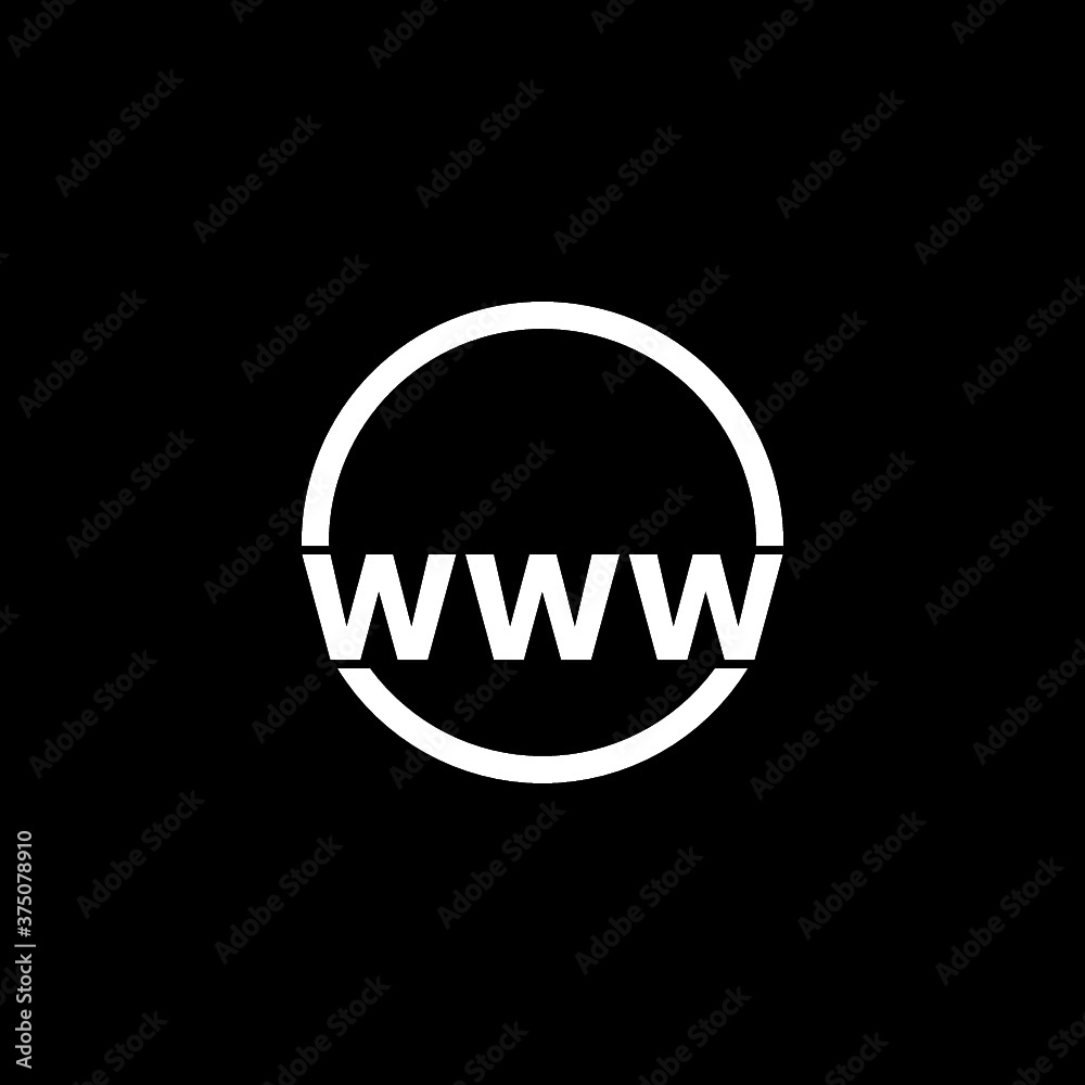 Www sign. Icon go to web isolated on dark background Www sign. Icon go to web isolated on dark background