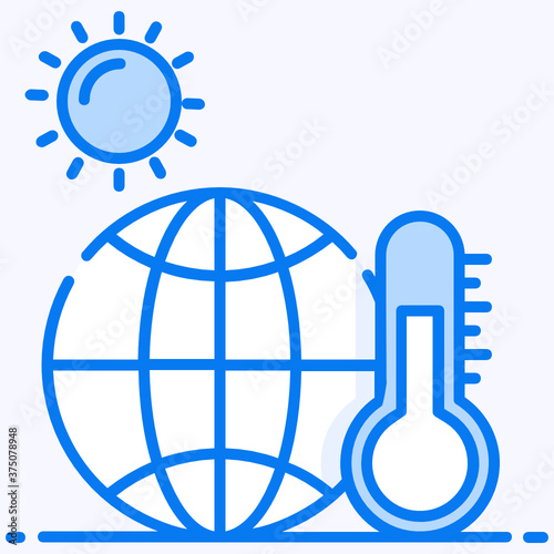 
Summer temperature, global warming in trendy vector   
