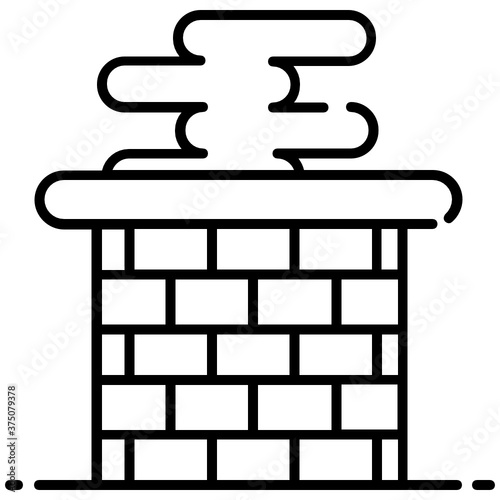 
Smokestack for building, chimney vector style 
