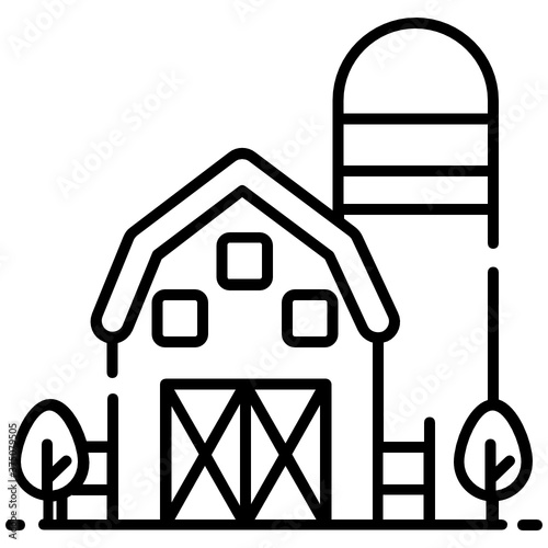 
Farmhouse, vector of stockroom concept style 
