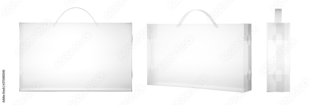 Transparent plastic box isolated on white background Transparent plastic box isolated on white background