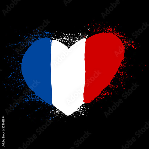 France heart retro flag photo