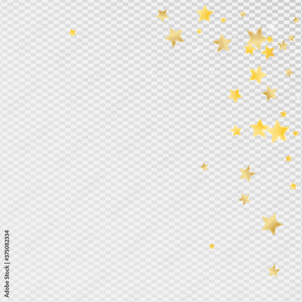 Fototapeta premium Yellow Glamour Stars Vector Transparent 
