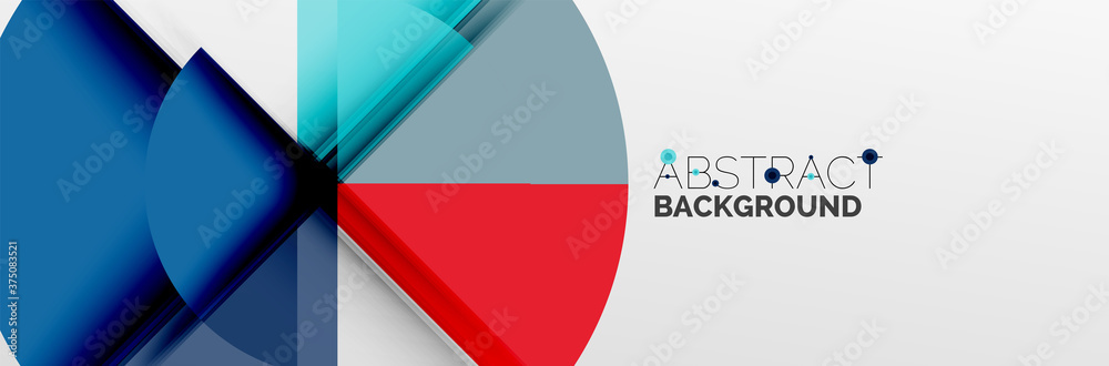 Bright color circles, abstract round shapes and triangles composition with shadow effects. Vector modern geometric design template Bright color circles, abstract round shapes and triangles composition with shadow effects. Vector modern geometric design template