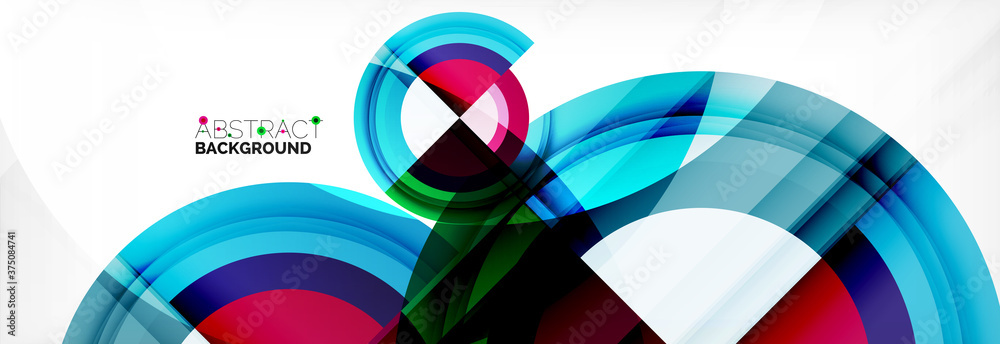 Obraz premium Round shapes, triangles and circles. Modern abstract background