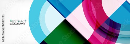 Round shapes, triangles and circles. Modern abstract background