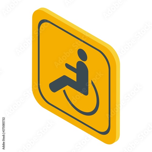 Handicapped sign icon. Isometric of handicapped sign vector icon for web design isolated on white background