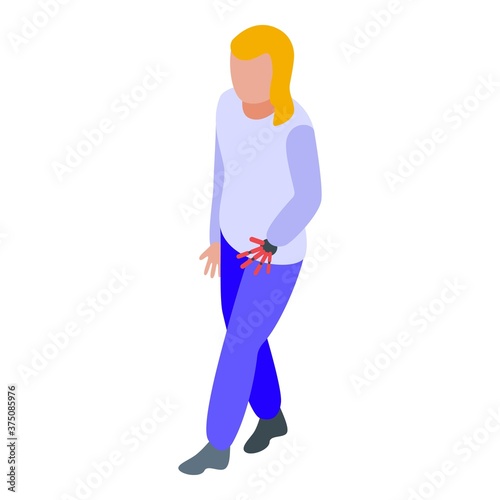 Woman prothesis hand icon. Isometric of woman prothesis hand vector icon for web design isolated on white background