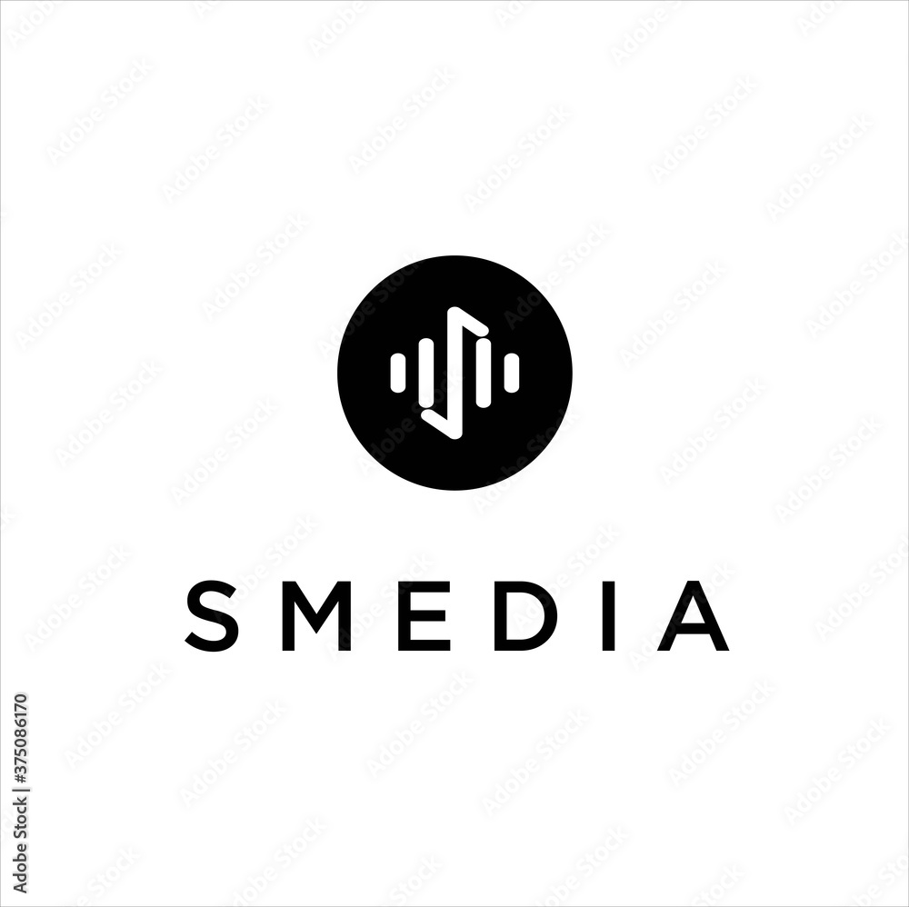 Letter S for stream play  logo design symbol vector image