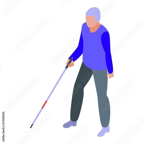 Handicapped blind man icon. Isometric of handicapped blind man vector icon for web design isolated on white background