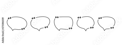 Set of speech bubble quote icons. Flat vector design