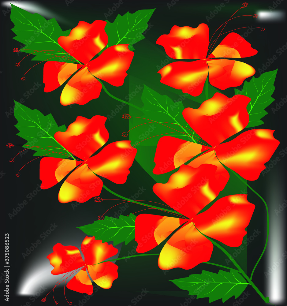 christmas background with holly and red ribbon
