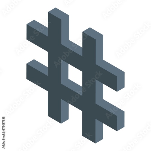 Digital detox hashtag icon. Isometric of digital detox hashtag vector icon for web design isolated on white background
