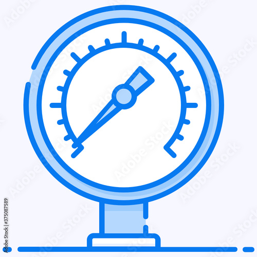 
Pressure meter vector design, editable icon design of air pressure controller device 
