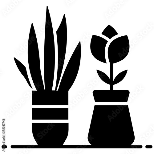 
Vector of potted plant, editable icon of flower plant 
