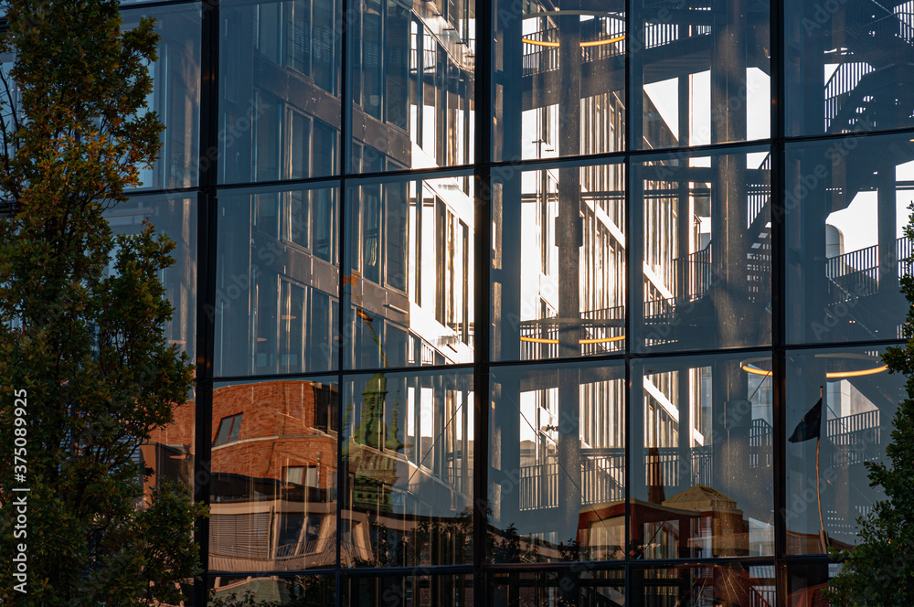 Windows of building. Modern architecture of Hamburg Germany Windows of building. Modern architecture of Hamburg Germany