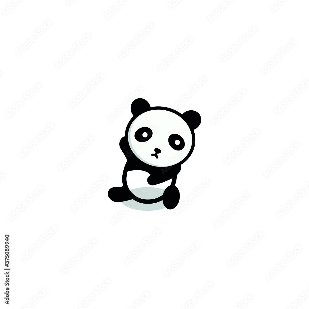 Fototapeta premium cute panda character designs with various expressions. panda logo. vector illustration.