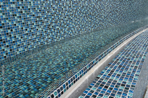 blue tile wall