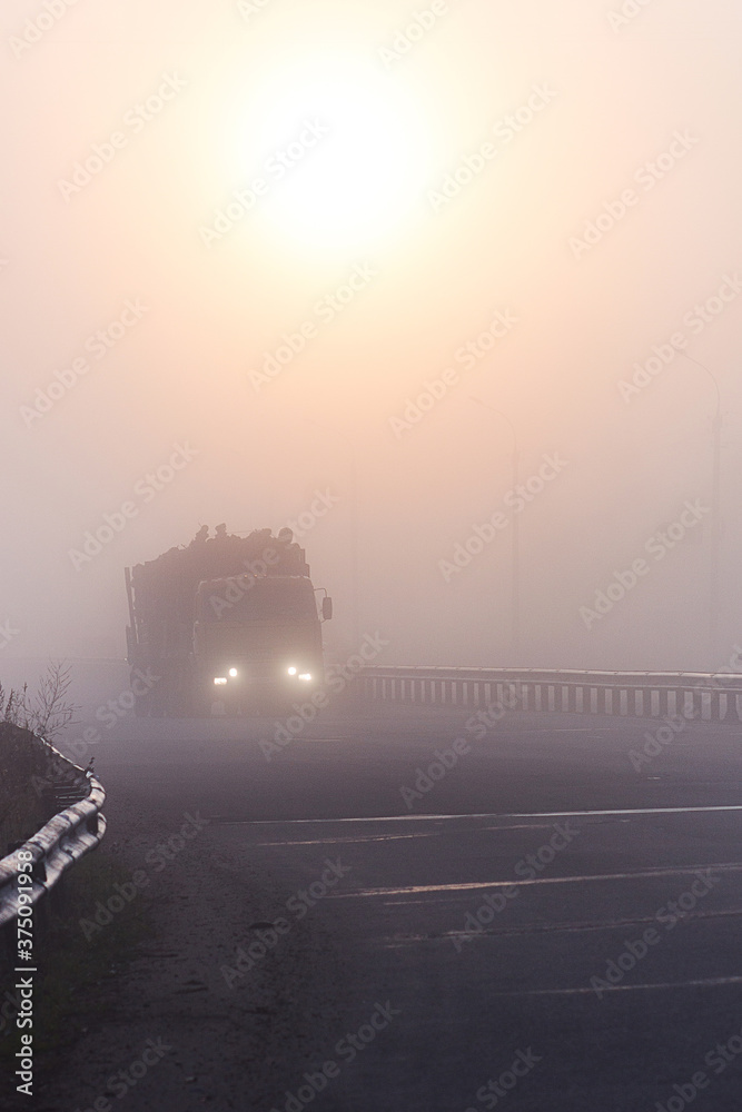 
Fog on the highway.