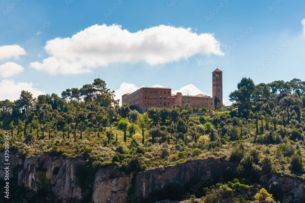 Monastery in Montserrat mountain range, Spain