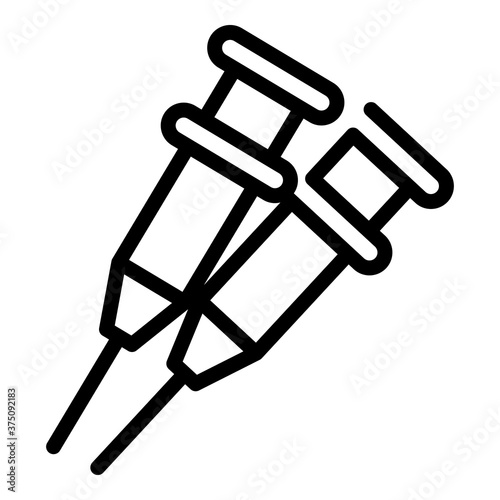 Steel crutch icon. Outline steel crutch vector icon for web design isolated on white background