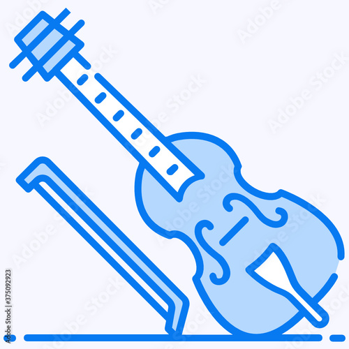 
A largest and lowest pitched bowed, string instrument, double bass icon
